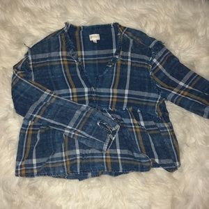 Girls Plaid Top Size Large